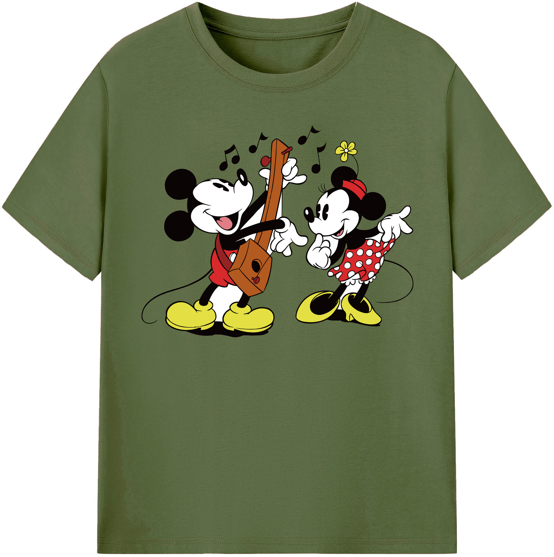 （画像用） ミッキーマウス Mickey Mouse 綿100％半袖Tシャツ（フロントプリント）